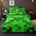 Leaflin Twin Size Bed in A Bag 5 Pieces Gaming Bedding Set for Boys Blue Gamer Comforter with Sheet Set for Kids Teen Cool Video Game Quilt Bedding Set