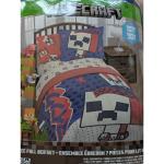 NEW Jay Franco Minecraft Creeper Full Double Comforter Set 7 Piece Bedding Set 