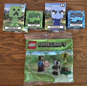 Minecraft Toys (5),McDonald Happy Meal #1,2,6 &7,Lego 30672,Steve &Baby Panda...