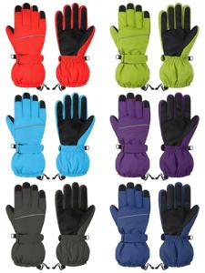 Cooraby 6 Pairs Kids Ski Snow Gloves Waterproof Windproof Gloves Winter Snowboard Sport Gloves for Boys Girls Cold Weather