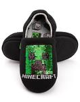 Minecraft Slippers Boys Kids Blue Creeper vs Zombie TNT House Shoes 1.5 US