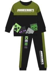 Minecraft Boys Sweatshirt And Sweatpants, Enderman, Skeleton And Creeper Boys Outfit Set, Gaming Kids Outfits, Black 7