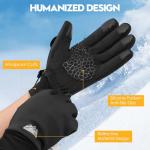 Bruvoalon Winter Gloves for Women & Men, 3M Thermal Insulation, Lycra Fabric, Touchscreen, Anti-Slip, Black, XL
