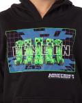 Minecraft Boys' Game On Creeper Mob Graphic Print Hoodie Sweatshirt (Black, 2XS)