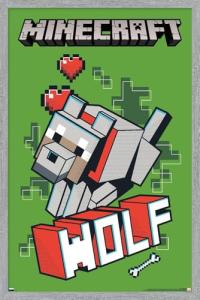 Minecraft - Wolf Wall Poster, 34L" x 22.4W", Gray Framed Version