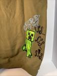 Minecraft Creeper Boys Size Ex Lg Dark Olive  Hoodie Graphics New