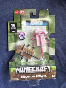 Minecraft Brown Pink AXOLOTL Figures w/ Bucket - 15 Years Anniversary - NEW 2024