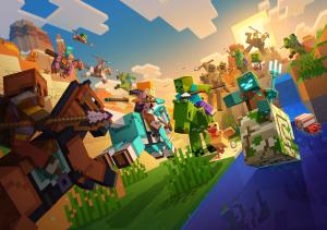 Minecraft Battle Scene Poster Action Game Art Print Glossy 19x13