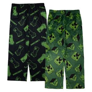 Minecraft Boys' 2-Pack Pajama Pant, Soft & Comfortable for Kids, FUN WITH MINECRAFT, M6/8