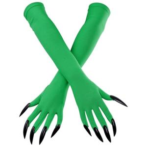 choyaxo Witch Green Glove Claw Gloves Gloves with Claws Halloween Glove for Halloween Cosplay Costume Accessory