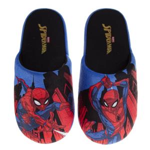 Josmo Marvel Spiderman Slippers for Boys - Kids Indoor House Shoes Cozy Plush Slippers - The Amazing Spidey Blue Red (Sizes: 4-5 Big Kid)
