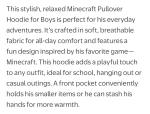 Minecraft Licensed Boys Long Sleeve Pullover Cosplay Hoodie Size L (10-12) NEW