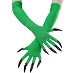 choyaxo Witch Green Glove Claw Gloves Gloves with Claws Halloween Glove for Halloween Cosplay Costume Accessory