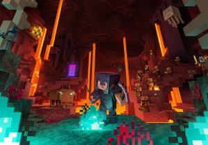 Minecraft Nether Poster Lava Realm Adventure Glossy 19x13