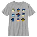 Roblox Boys Blank Faces Avatar Grid T-Shirt, Heather Gray XS(4/5)