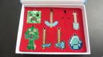 Rare Minecraft Pendant Charm Tool Set  Almost complete enamel metal NO chains