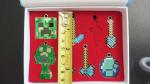 Rare Minecraft Pendant Charm Tool Set  Almost complete enamel metal NO chains