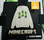 New MINECRAFT Boys Fleece Gray Pullover Hoodie Size L (10-12) long sleeve