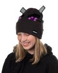 Minecraft Beanie Adult Ender Dragon 3D Ears Character Cuff Knit Hat Cap Grey