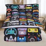 Sunnycitron Gamer Bedding Sets for Boys Teens Twin Size Gaming Comforter Set Kids Game Controller Bed Room Decor,1 Comforter 2Pillowcase