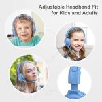 SIMOLIO Kids Headphones Wired with Microphone for Virtual School & Gaming, Safe Volume Cord Headphone with Flexible Rotatable Mic for Boys, Teens, Children, Lightweight Folding Headset for PC, Xbox