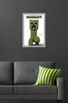A Minecraft Movie - Creeper Feature Series Wall Poster, 22.4L" x 14.7W", Gray Framed Version