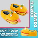 Fortnite 3D Slippers for Boys, US Size 1-9, Fuzzy Non Slip House Shoes, Indoor Kids Slippers, Gamer Gifts for Boys (3/5.5 US, Yellow)