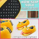 Fortnite 3D Slippers for Boys, US Size 1-9, Fuzzy Non Slip House Shoes, Indoor Kids Slippers, Gamer Gifts for Boys (3/5.5 US, Yellow)
