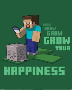 Minecraft - Mini Gaming Poster (Grow Your Happiness) (Size: 16" x 20")