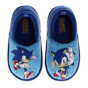 Josmo Sonic The Hedgehog Slippers for Boys - Sonic House Sandals Cute Fuzzy Plush Slipper - Blue (size 9-10 Toddler)