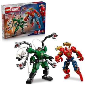 LEGO Marvel Mech Battle: Spider-Man vs. Doc Ock Building Toys for Kids - Super Hero & Villain Poseable Mech Toys W/3 Marvel Minifigures for Kids & Fans, Ages 6+ - Gift Idea for Birthdays - 76338