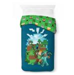 Jay Franco Duvet Cover Set – 2 Piece Comforter Cover and Sham Set, Super Soft Cozy Kids Bedding (Insert Not Included) Blue - Minecraft, Twin