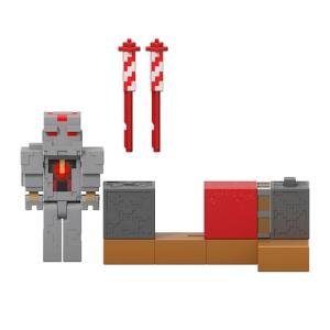 Mattel Minecraft Redstone Charged Series Action Figure & Accessories, Protector’s Firework Launcher Set with Launch Feature, 3.25-inch Scale Collectible Toy