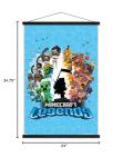 Trends International Minecraft: Legends - Blue Wall Poster with Magnetic Frame, 34L x 22.4W, Print and Black Hanger Bundle