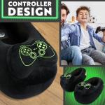 Get Trend Slippers for Boys, Teens, Indoor 3D Gaming House Shoes, Cozy Plush Slip On Bedroom Slippers with Non Slip Sole, Gamer Gifts for Boys (8/9 US, Black/Green Gaming)