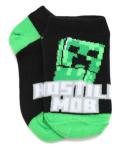 Minecraft Boy's 5 Pack Character Socks, Green/Grey, Medium