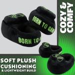 Get Trend Slippers for Boys, Teens, Indoor 3D Gaming House Shoes, Cozy Plush Slip On Bedroom Slippers with Non Slip Sole, Gamer Gifts for Boys (8/9 US, Black/Green Gaming)