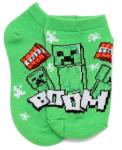Minecraft Boy's 5 Pack Character Socks, Green/Grey, Medium