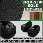 Get Trend Slippers for Boys, Teens, Indoor 3D Gaming House Shoes, Cozy Plush Slip On Bedroom Slippers with Non Slip Sole, Gamer Gifts for Boys (8/9 US, Black/Green Gaming)