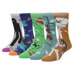 Bioworld Minecraft Creeper Icons and Mobs Men's 5-Pack Casual Crew Socks