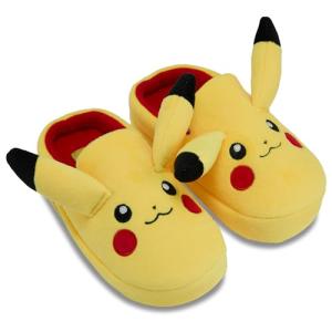 Boys Pokemon Pikachu Costume Slippers - Gotta Catch Em All - Official Pokemon 3D Plush Slippers (Yellow, 13)