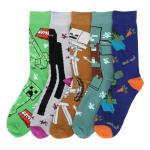 Bioworld Minecraft Creeper Icons and Mobs Men's 5-Pack Casual Crew Socks