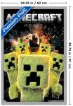 A Minecraft Movie - Creeper Explosion Wall Poster, 34L" x 22.4W", Gray Framed Version