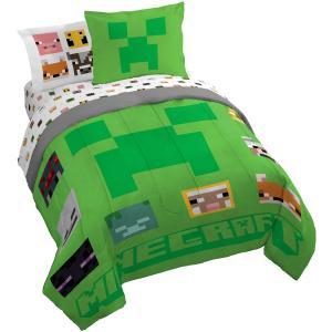Jay Franco Minecraft 5-Piece Twin Bedding Set Comforter & Sheets New NIB