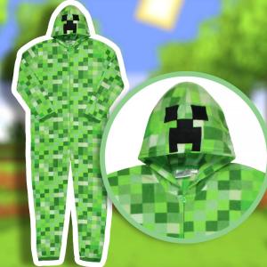 Minecraft Creeper Costume Pajama Outfit One Piece Union Suit