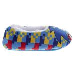 Josmo Sonic Slipper Socks for Boys - Plush Soft Cozy SlipOn Sock Slippers with Grip - Hedgehog Blue (Size 5-6 Toddler)