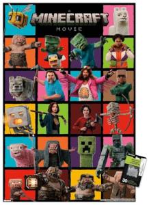 Trends International A Minecraft Movie - Grid Wall Poster with Push Pins, 34L x 22.4W, Poster & Push Pin Bundle