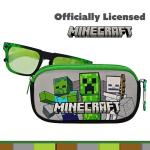 Arkaid MINECRAFT Sunglasses with Case | Official Licensed Minecraft Accessory Set | Safe UV 400 Lenses with Zip Protective Case for Kids
