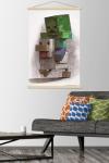 Trends International Minecraft: Mobestiary - Chicken Jockey Wall Poster with Magnetic Frame, 34L x 22.4W, Print and Beechwood Hanger Bundle
