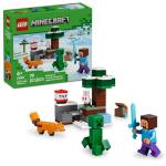 LEGO Minecraft Steve’s Taiga Adventure Building Toy for Boys & Girls - Video Game Playset & Toy Figures for Kids, Ages 6 + - W/2 Minifigures & 2 Pretend Play Animals - Gift Idea for Birthdays - 21583
